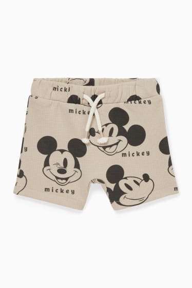 Babys - Mickey Mouse - babyoutfit - 3-delig - zwart / beige