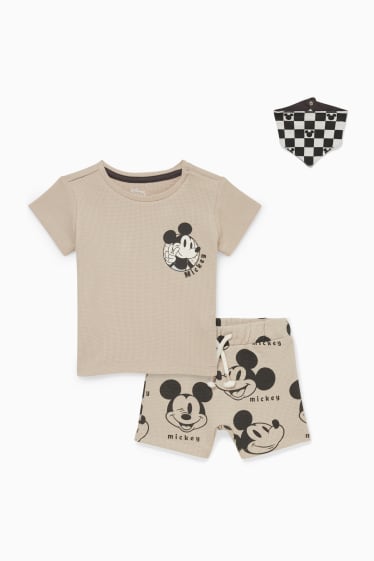 Babys - Micky Maus - Baby-Outfit - 3 teilig - schwarz / beige