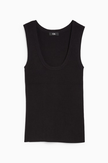 Femmes - Gilet de maille basique - noir