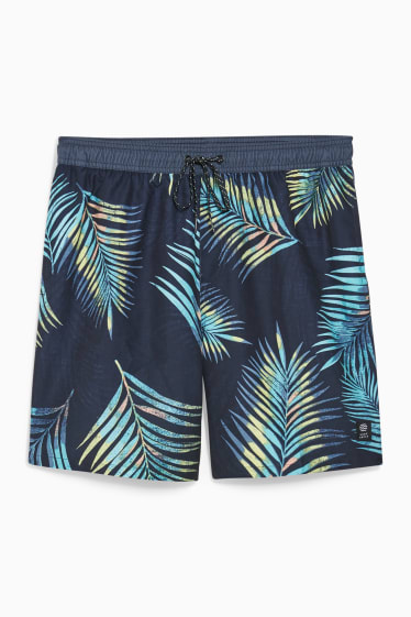 Heren - Zwemshort - met patroon - donkerblauw