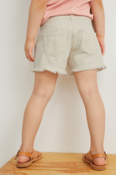 Enfants - Short en jean - blanc crème