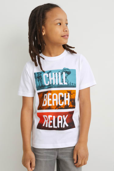 Children - Set - shirt and short sleeve T-shirt - 2 piece - blue