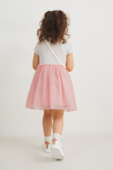 Kinder - Set - Kleid und Tasche - 2 teilig - rosa