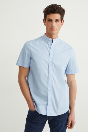 Home - Camisa - regular fit - coll alçat - blau clar