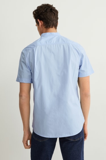 Hommes - Chemise - regular fit - encolure montante - bleu clair