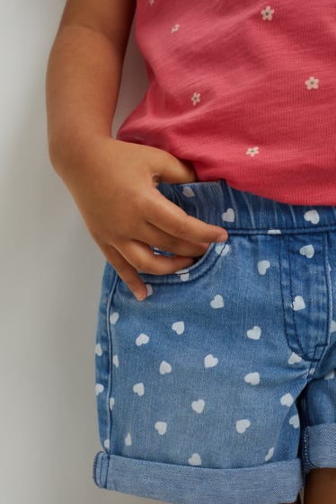 Children Girls - Multipack of 2 - denim shorts - denim-light blue