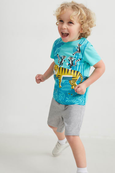 Copii - Băieți - Set - tricou cu mânecă scurtă și pantaloni scurți - 2 piese - turcoaz
