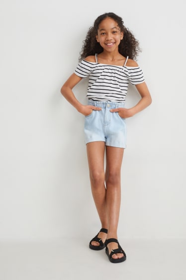 Kinder - Jeans-Shorts - hellblau