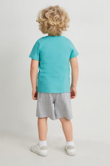 Dzieci - Zestaw - koszulka z krótkim rękawem i szorty - 2 części - turkusowy