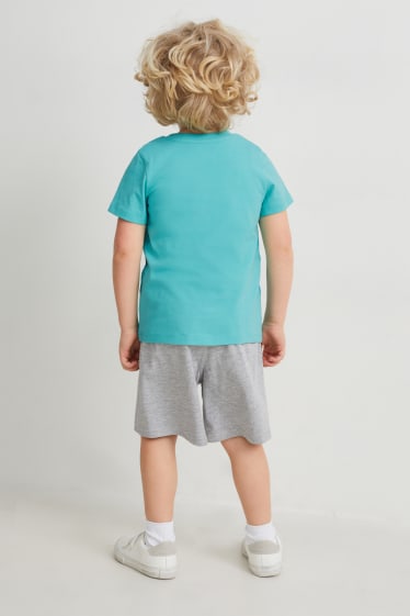 Copii - Băieți - Set - tricou cu mânecă scurtă și pantaloni scurți - 2 piese - turcoaz