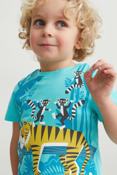 Dětské - Souprava - tričko s krátkým rukávem a šortky - 2dílná - tyrkysová