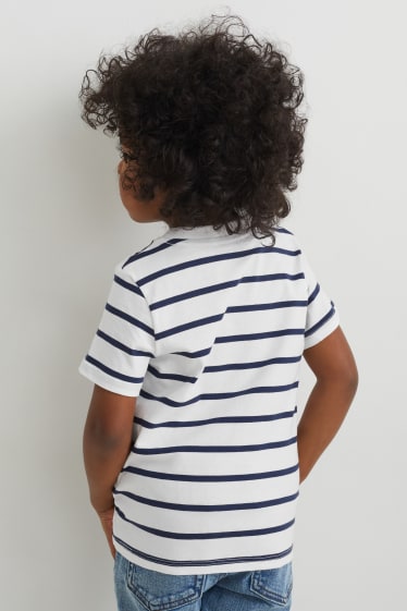 Kinder - Kurzarmshirt - gestreift - weiß / blau