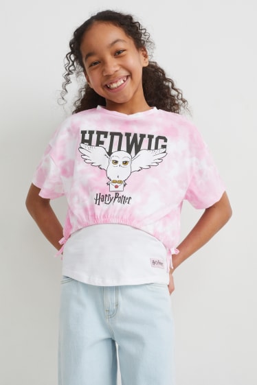 Niños - Harry Potter - set - camiseta de manga corta y top - 2 prendas - rosa