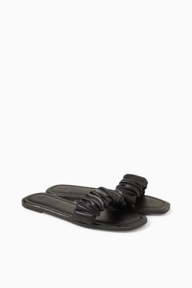 Women - Sandals - faux leather - black