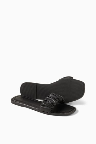 Women - Sandals - faux leather - black