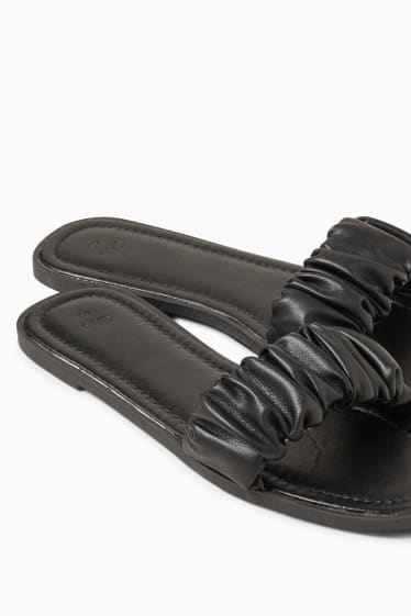 Women - Sandals - faux leather - black