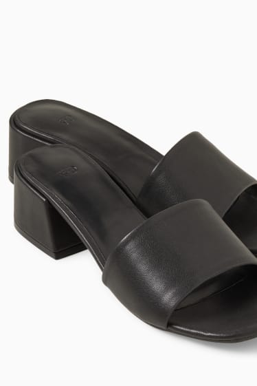Dames - Sandaaltjes - imitatieleer - zwart