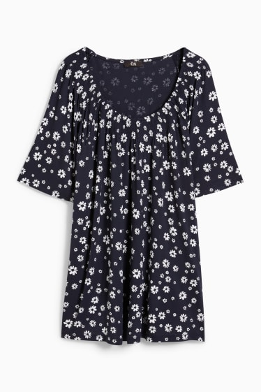 Women - T-shirt - floral - dark blue