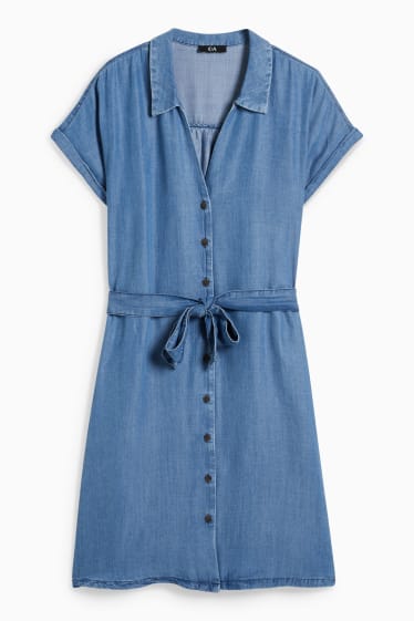 Femei - Rochie tip bluză - denim-albastru