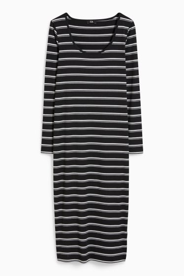 Women - Bodycon dress - striped - black