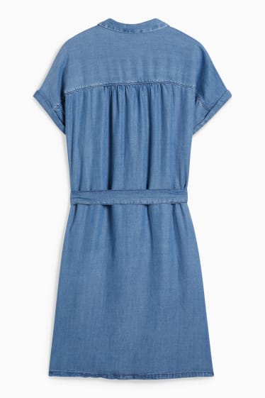 Femei - Rochie tip bluză - denim-albastru