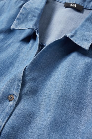 Femei - Rochie tip bluză - denim-albastru