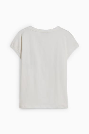 Dames - T-shirt - crème wit