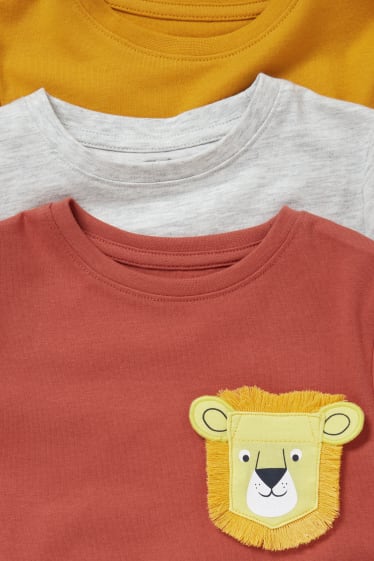 Niños - Pack de 3 - camisetas de manga corta - gris claro jaspeado