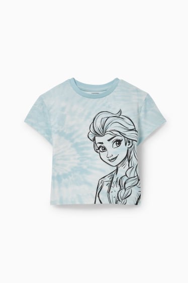 Children Girls - Frozen - short sleeve T-shirt - white / light blue