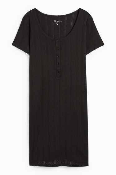 Donna - Camicia da notte per allattamento - nero
