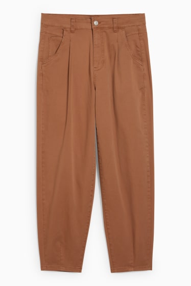 Femmes - Chino - mid waist - tapered fit - marron