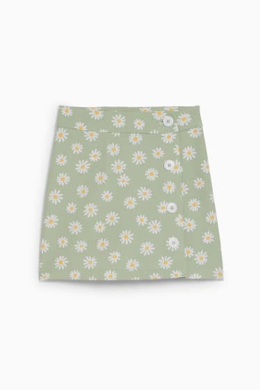 Donna - CLOCKHOUSE - minigonna - a fiori - verde chiaro