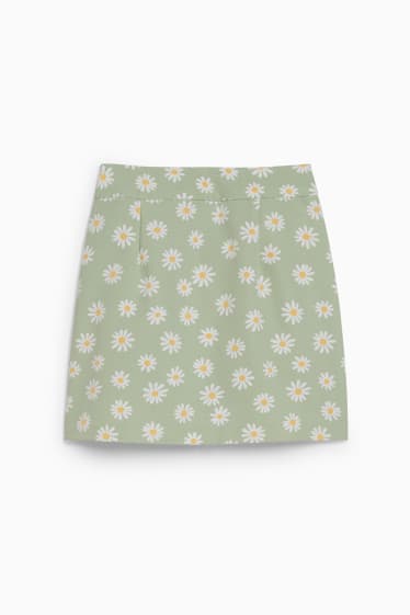 Donna - CLOCKHOUSE - minigonna - a fiori - verde chiaro