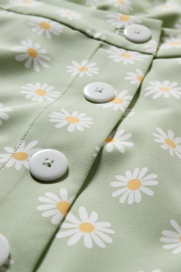 Jóvenes - CLOCKHOUSE - minifalda - de flores - verde claro