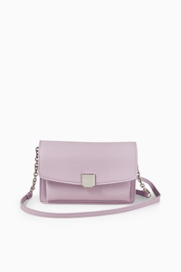 Women - Shoulder bag - faux leather - light violet