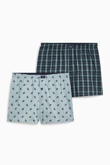 Home - Paquet de 2 - bòxers - de tela - verd menta