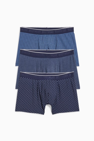 Heren - Set van 3 - trunks - LYCRA® - donkerblauw