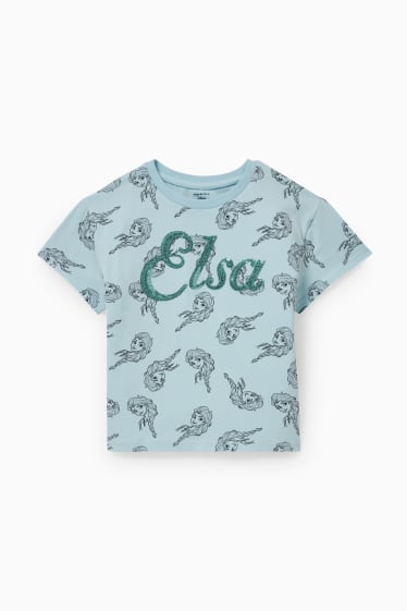 Enfants filles - La Reine des Neiges - T-shirt - bleu clair