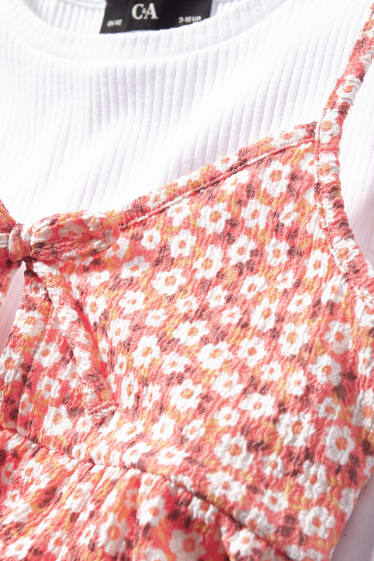 Bambini - Set - maglia a maniche corte e vestito - 2 pezzi - bianco