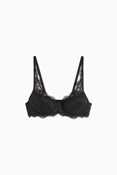 Women - Underwire bra - DEMI - padded - black