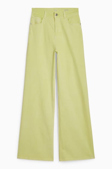 Women - Loose fit jeans - high waist - LYCRA® - yellow