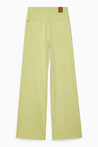Women - Loose fit jeans - high waist - LYCRA® - yellow