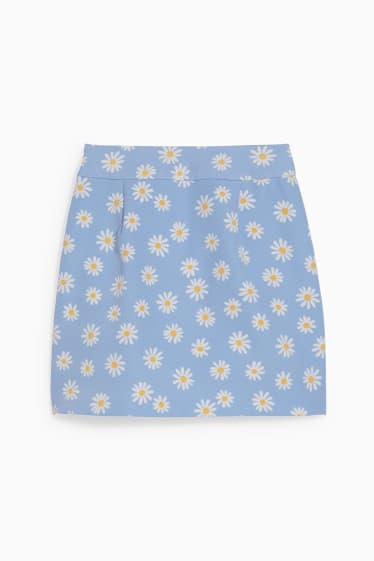 Dona - CLOCKHOUSE - minifaldilla - de flors - blau clar