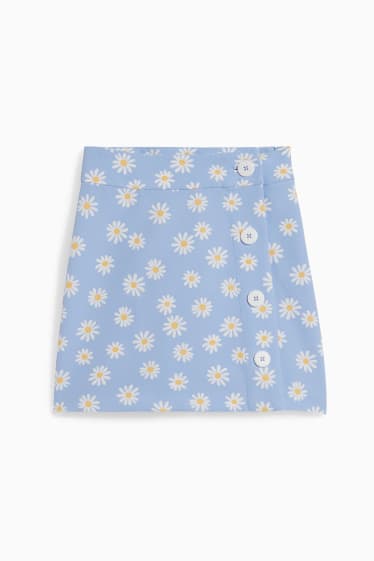 Dona - CLOCKHOUSE - minifaldilla - de flors - blau clar