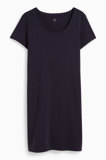 Women - Basic T-shirt dress - dark blue