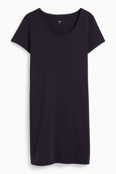 Femei - Rochie-tricou basic - albastru închis