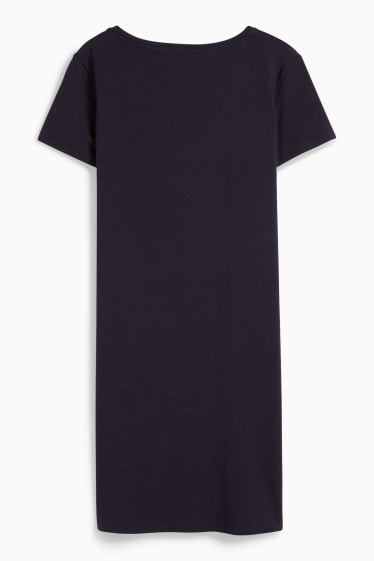 Femei - Rochie-tricou basic - albastru închis