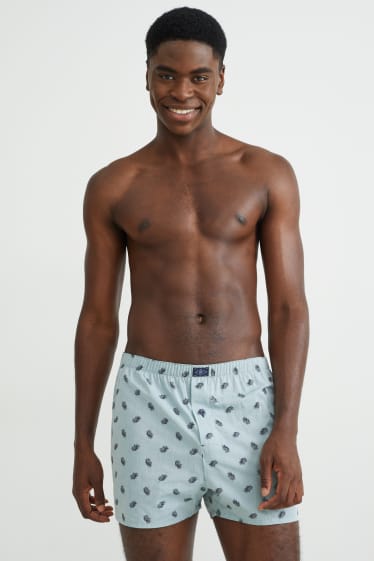 Heren - Set van 2 - boxershort - geweven - mintgroen