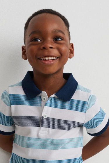 Kinderen - Set - poloshirt en korte spijkerbroek - 2-delig - blauw