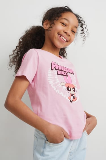 Kinderen - Set van 4 - Powerpuff Girls - T-shirt - lichtpaars